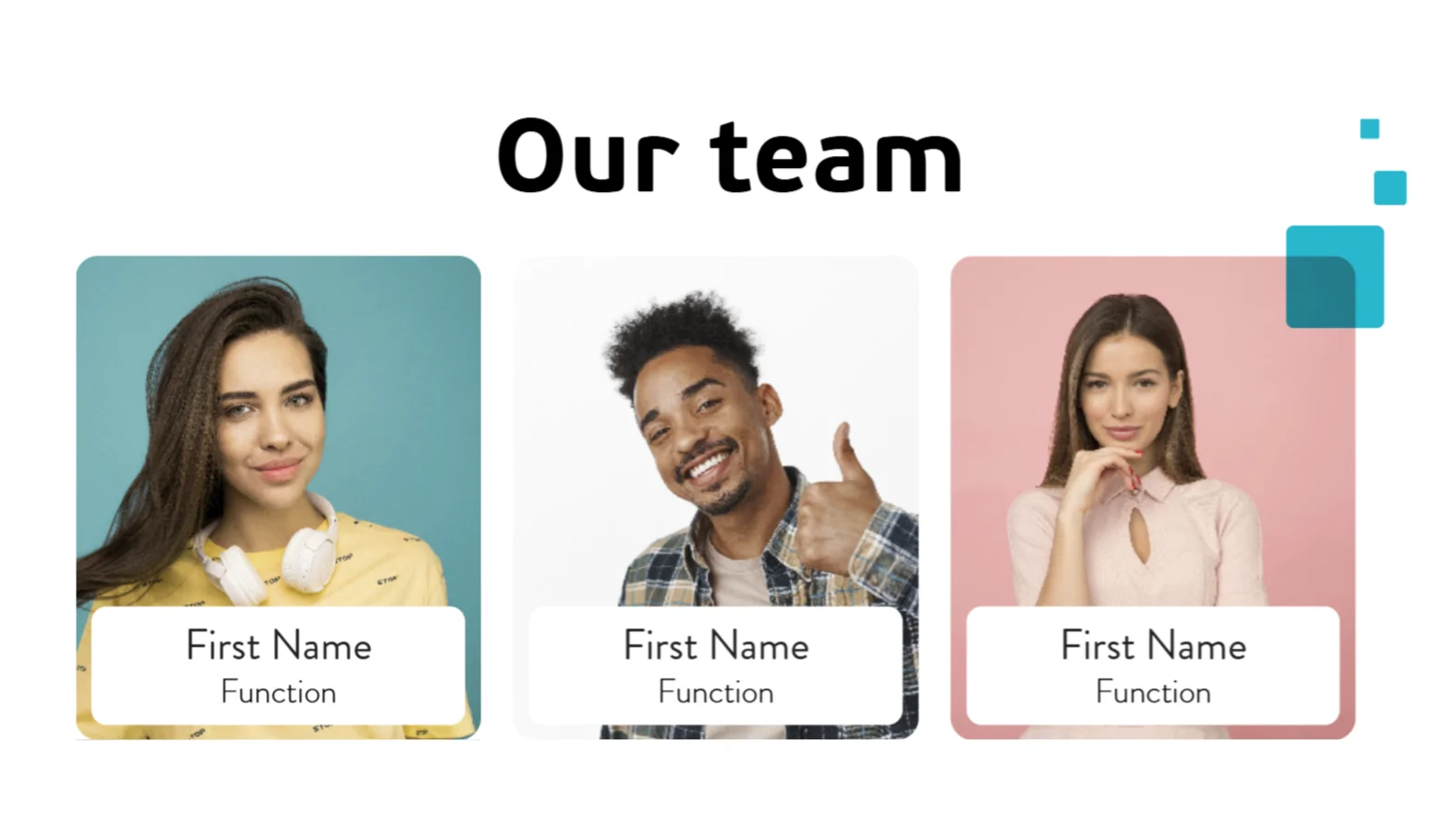 Digital signage template — team overzicht